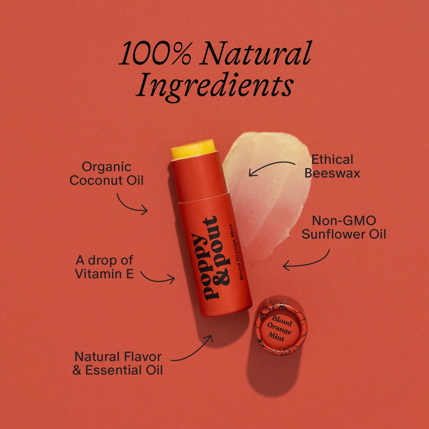 Poppy & Pout Lip Balm: Blood Orange Mint