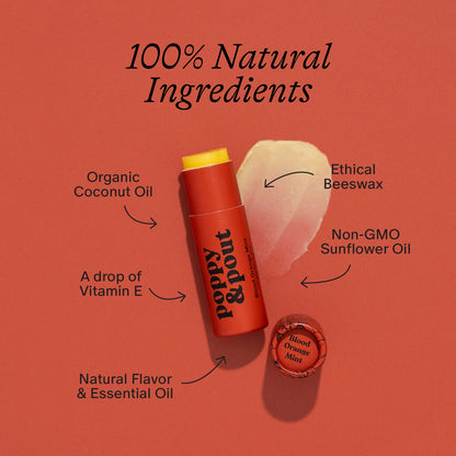 Poppy & Pout Lip Balm: Blood Orange Mint