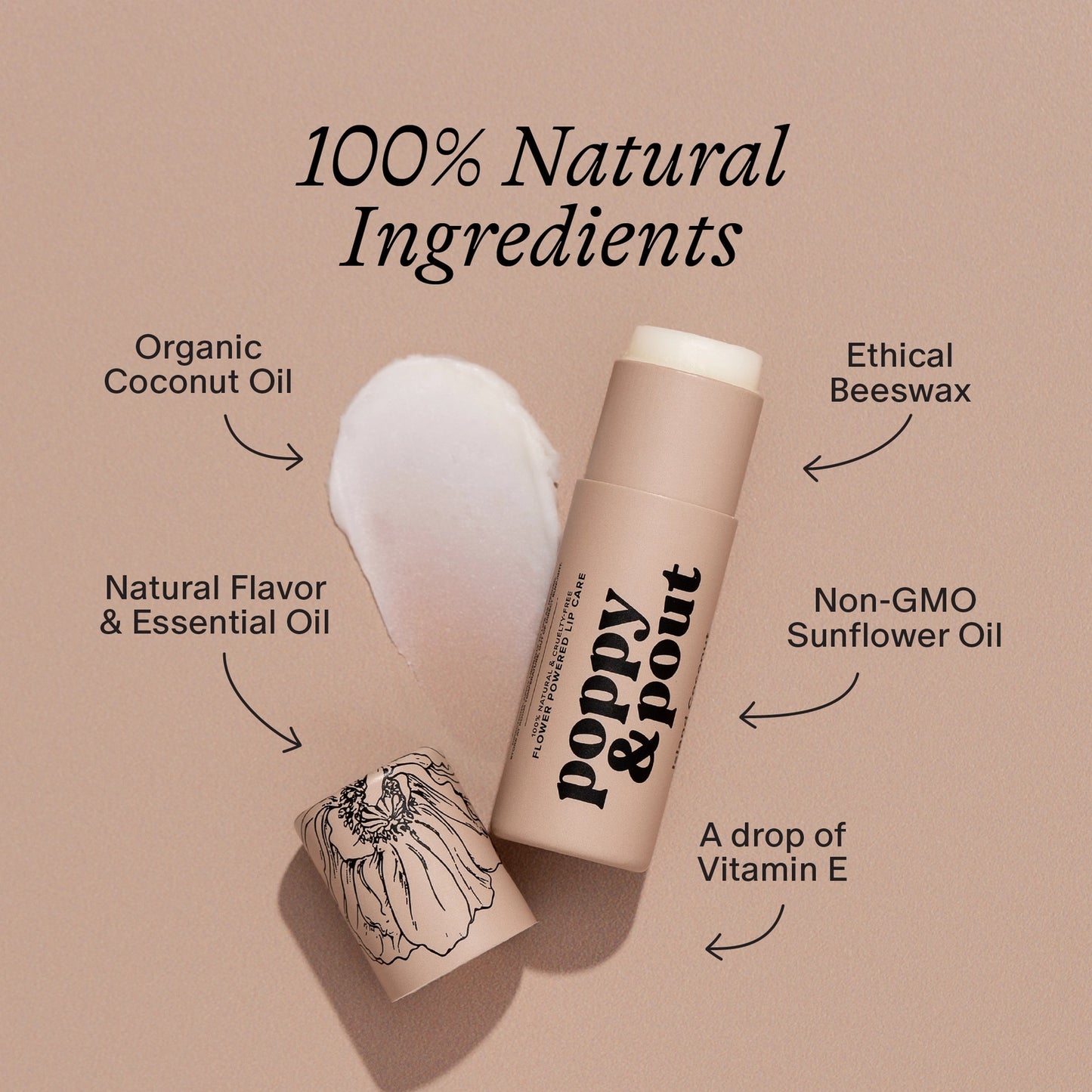 Poppy & Pout Lip Balm: Island Coconut