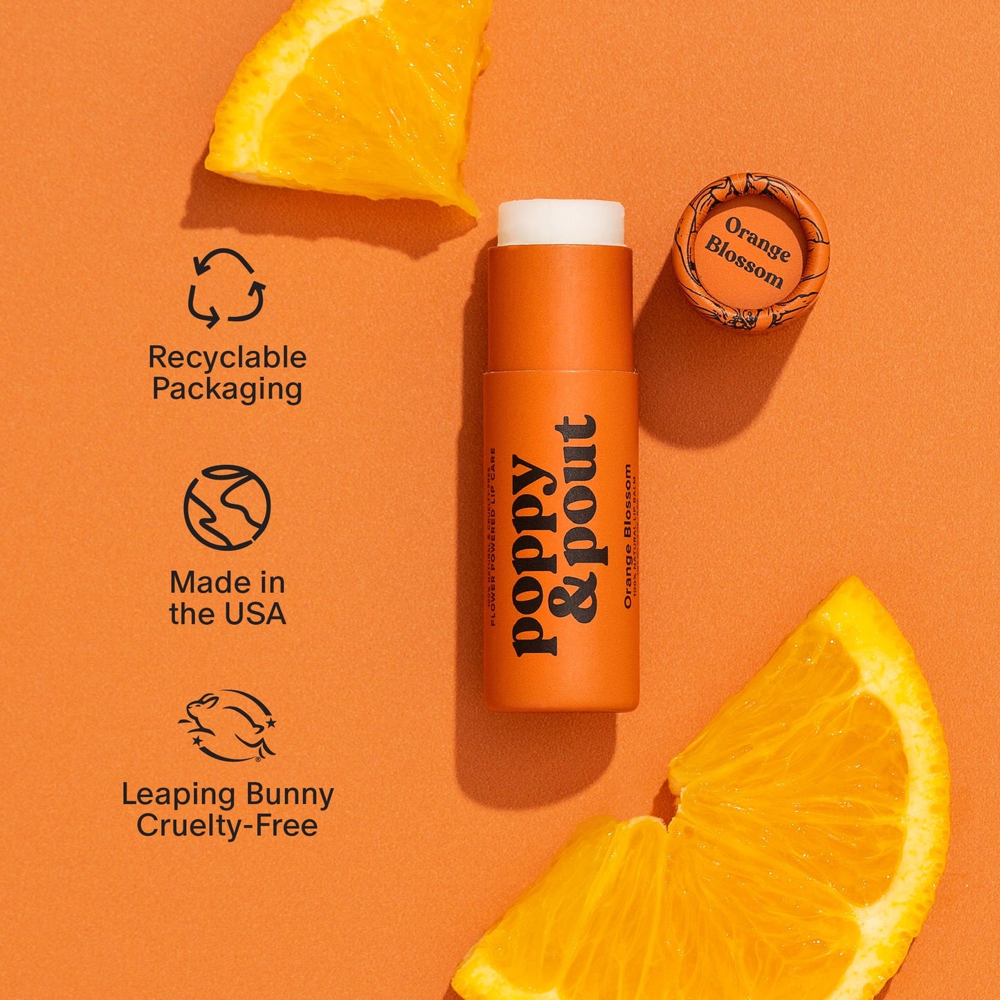 Poppy & Pout Lip Balm: Orange Blossom