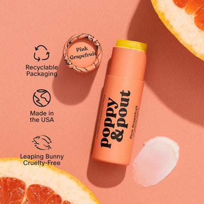 Poppy & Pout Lip Balm: Pink Grapefruit