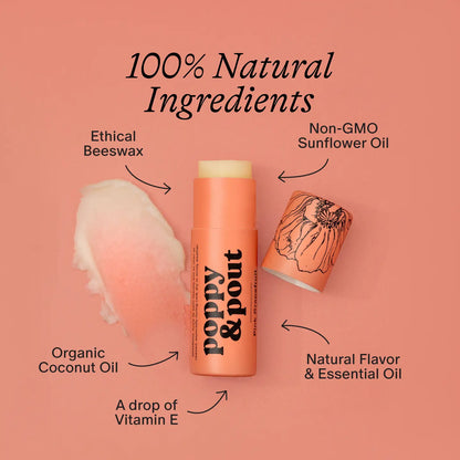 Poppy & Pout Lip Balm: Pink Grapefruit
