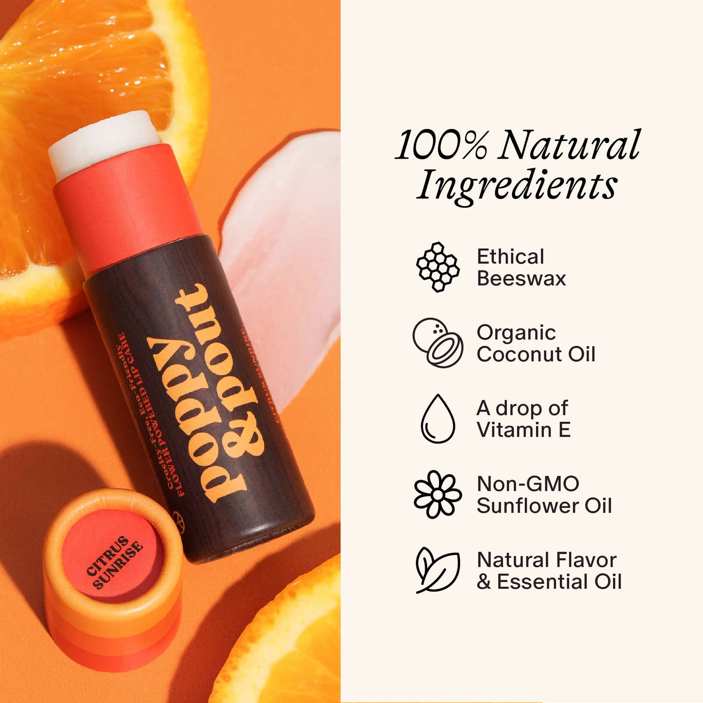 Poppy & Pout Lip Balm: Retro Surf, Citrus Sunrise