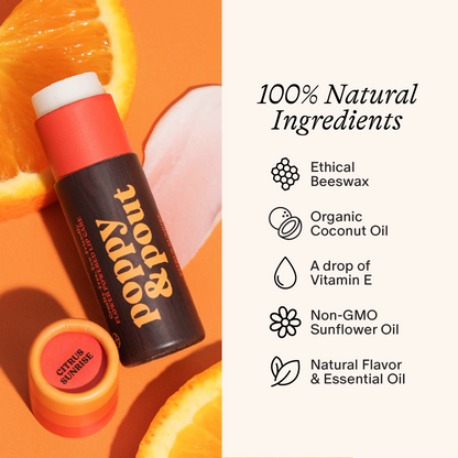Poppy & Pout Lip Balm: Retro Surf, Citrus Sunrise