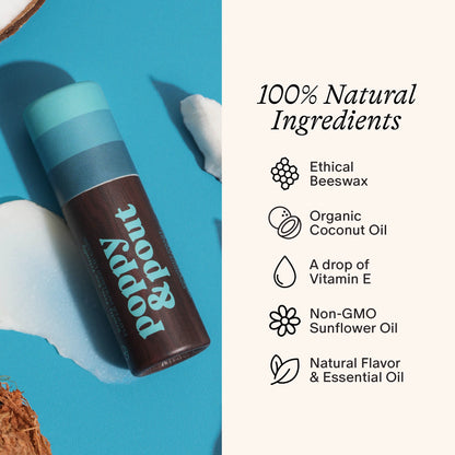 Poppy & Pout Lip Balm: Retro Surf, Coconut Coast