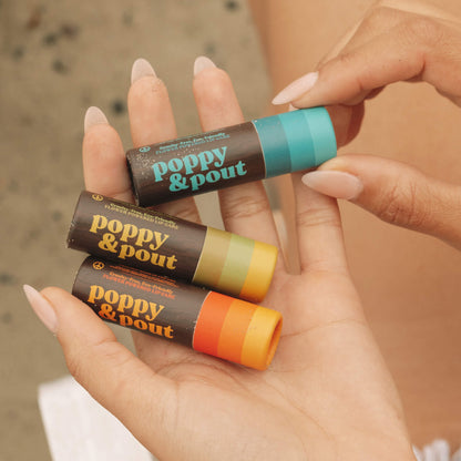 Poppy & Pout Lip Balm: Retro Surf, Midnight Mint