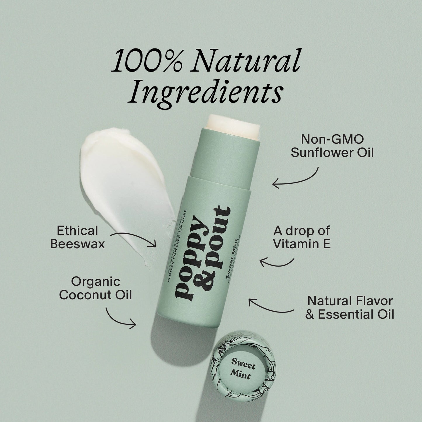 Poppy & Pout Lip Balm: Sweet Mint