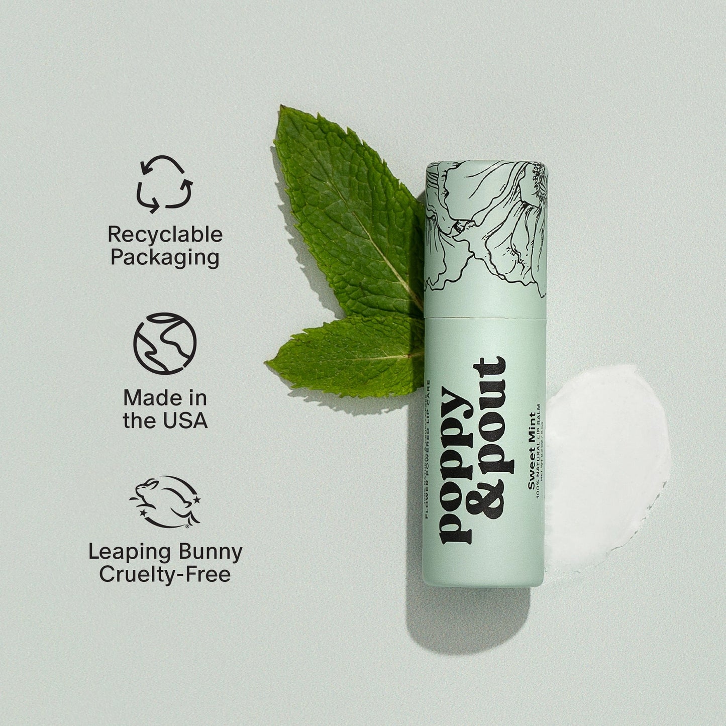 Poppy & Pout Lip Balm: Sweet Mint