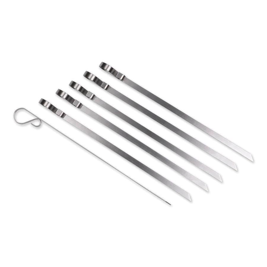 RSVP Flat Skewers (Set of 6): Stainless, 12.5"