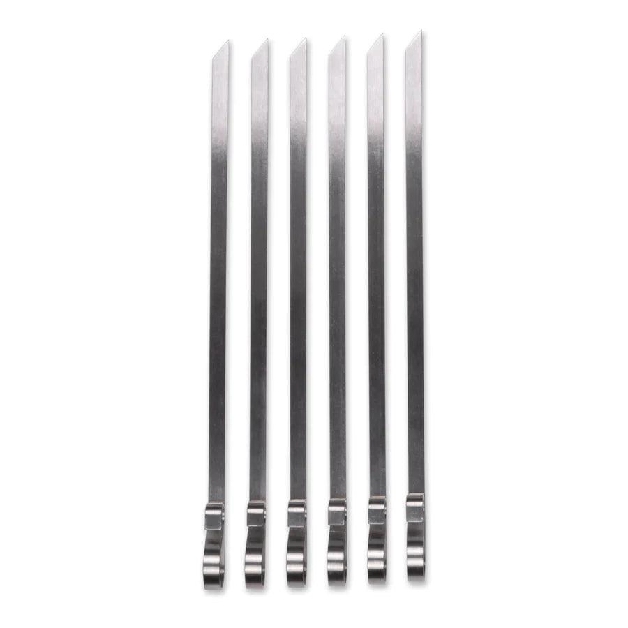 RSVP Flat Skewers (Set of 6): Stainless, 12.5"