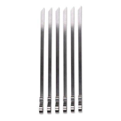 RSVP Flat Skewers (Set of 6): Stainless, 12.5"