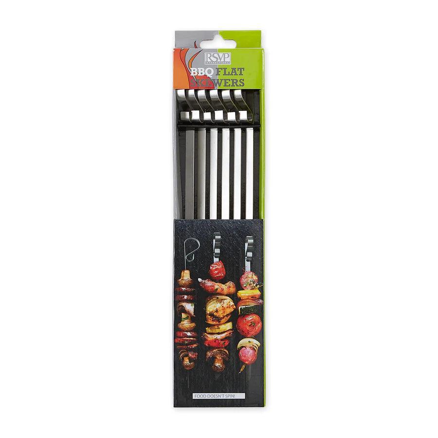RSVP Flat Skewers (Set of 6): Stainless, 12.5"