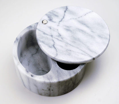 RSVP Swivel Top Marble Salt Box - White