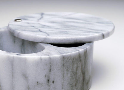 RSVP Swivel Top Marble Salt Box - White