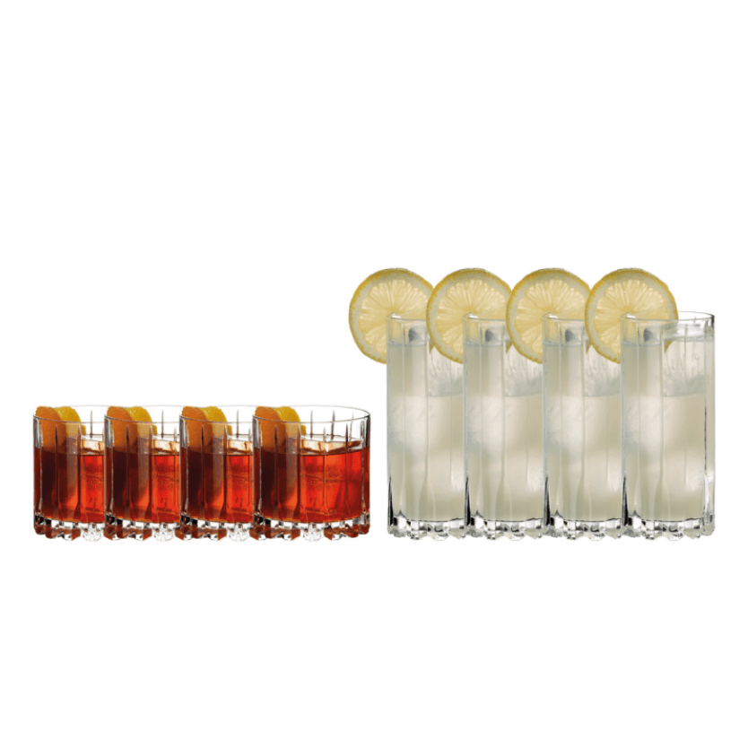 Riedel Drink Specific Glassware Set: 4 Rocks & 4 Highball