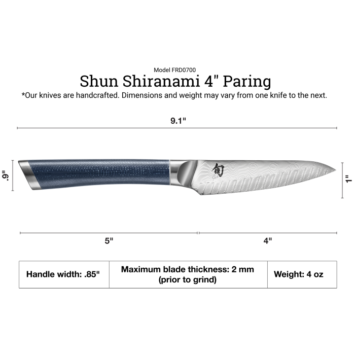 Shun Shiranami 4" Paring Knife