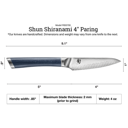 Shun Shiranami 4" Paring Knife