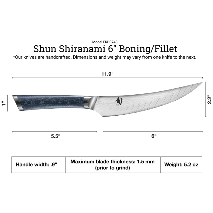 Shun Shiranami 6" Boning & Fillet Knife