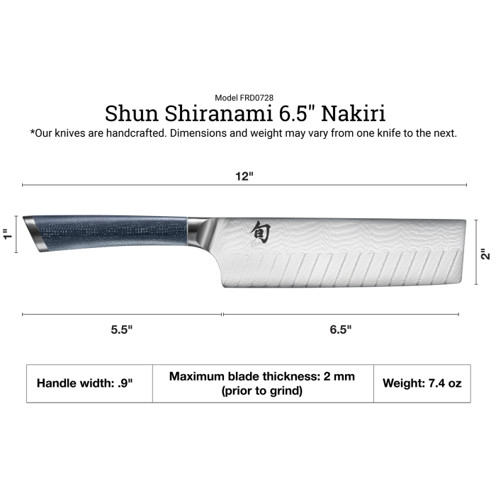 Shun Shiranami 6.5" Nakiri Knife