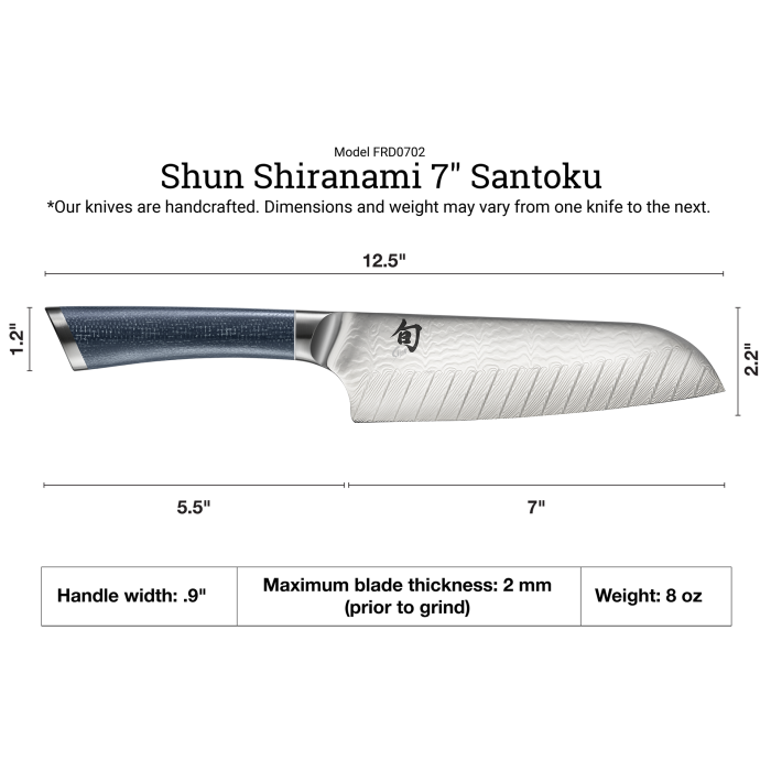 Shun Shiranami 7" Santoku Knife