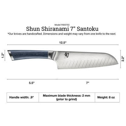 Shun Shiranami 7" Santoku Knife