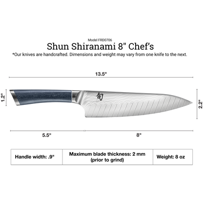 Shun Shiranami 8" Chef's Knife