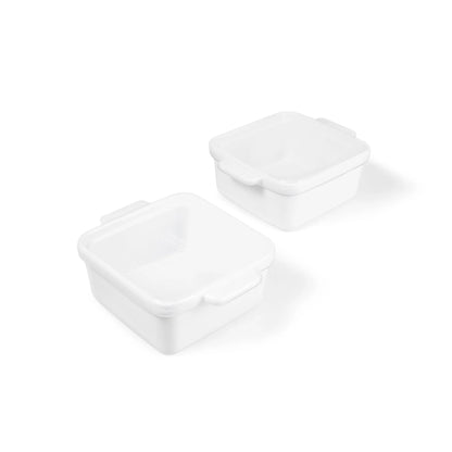 Souper Cubes Ceramic Baking Dishes (Set of 2): Square, White