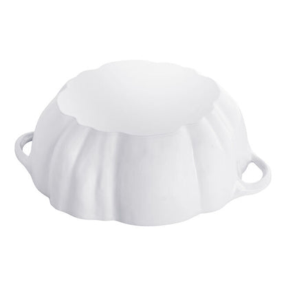 Staub Pumpkin Cocotte: 3.5 QT, White with Stainless Stem
