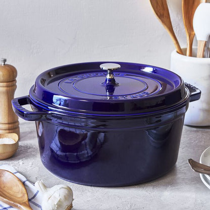 Staub Round Dutch Oven: 4 QT, Dark Blue