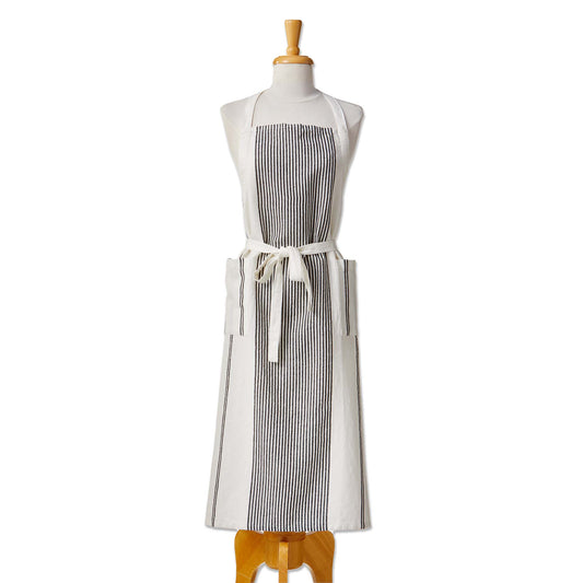 TAG Apron: Black and Ivory Stripe