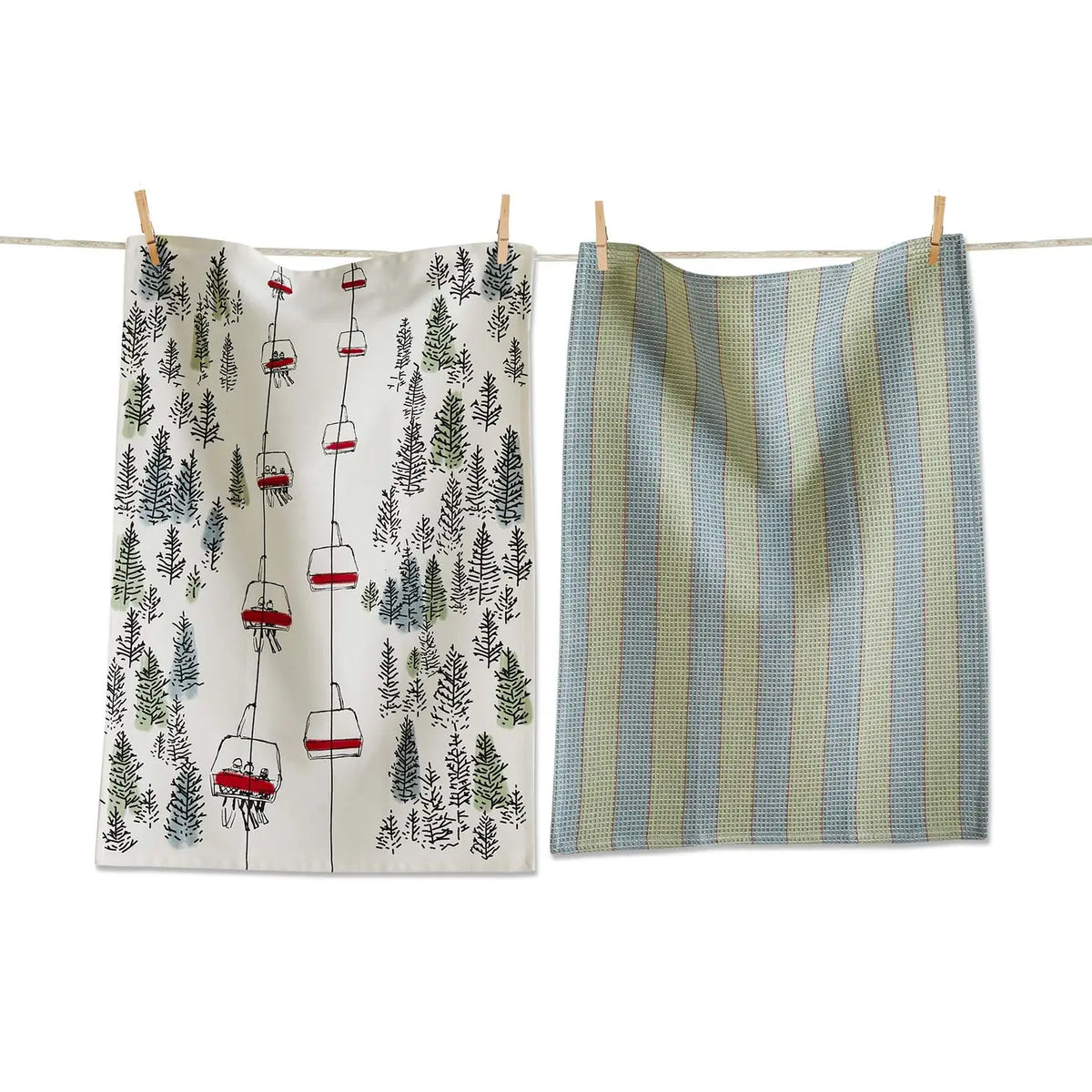 TAG Dishtowels (Set of 2): Ski Lift