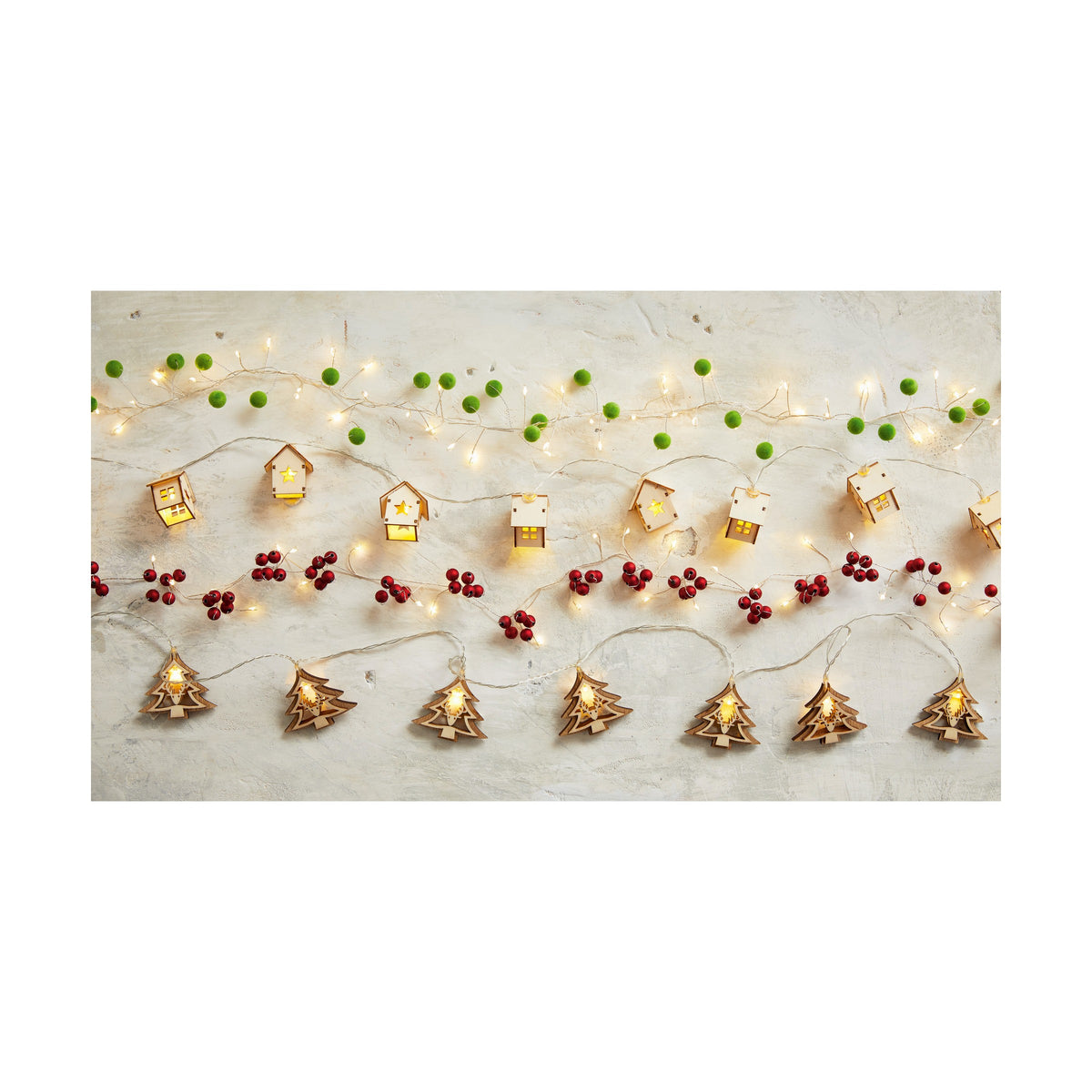 TAG String Lights: Wood Houses