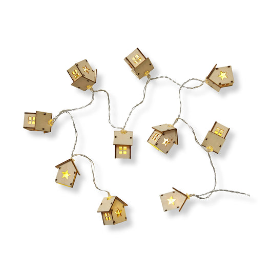 TAG String Lights: Wood Houses