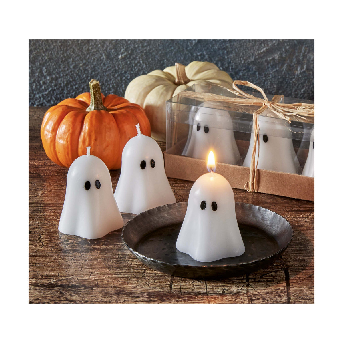 tag Mini Candles (Set of 3): Ghost