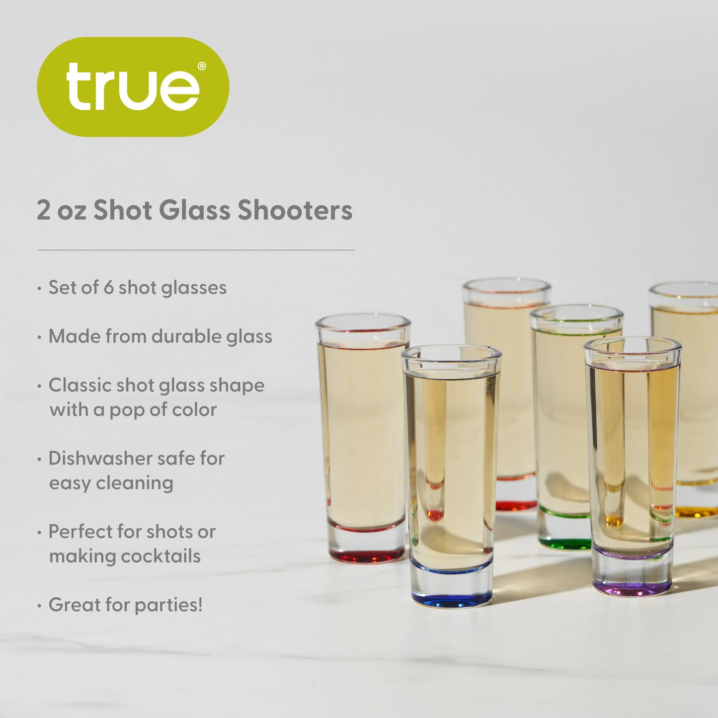 TRUE Shooter Multi-Colored Shot Glasses (Set of 6)