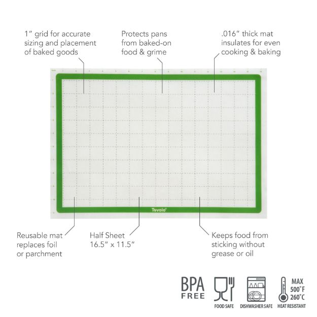 TOVOLO Silicone Baking Mat: Half Sheet (16.5" x 11.5")