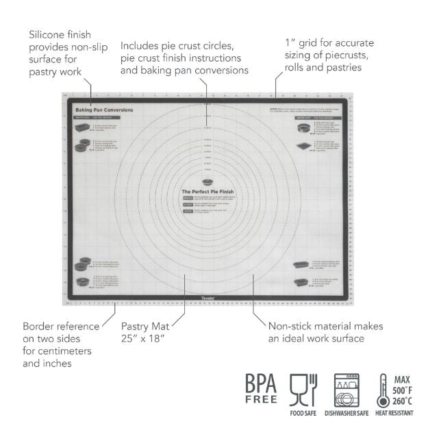 TOVOLO Silicone Baking Mat: Pastry (25" x 18")
