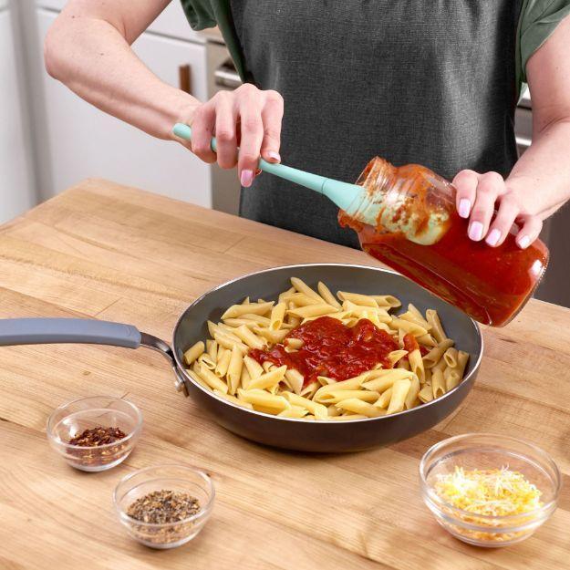 Tovolo Flex-Core All Silicone Jar Scraper: Aqua