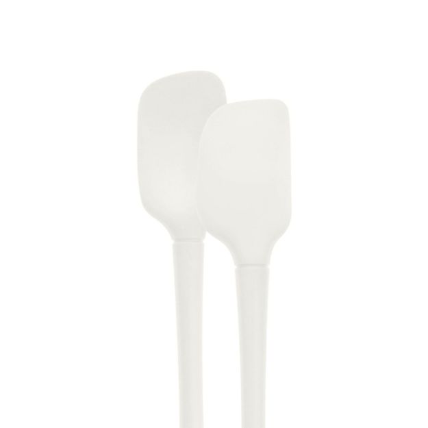 Tovolo Flex-Core All Silicone Mini Spatula & Spoonula (Set of 2): White