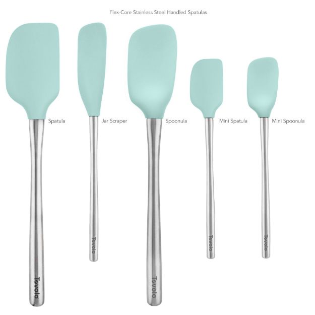 Tovolo Flex-Core Stainless Steel Handle Spatula Set (Set of 5): Aqua