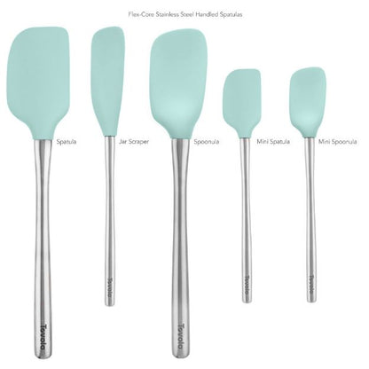 Tovolo Flex-Core Stainless Steel Handle Spatula Set (Set of 5): Aqua