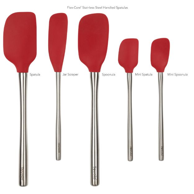 Tovolo Flex-Core Stainless Steel Handle Spatula Set (Set of 5): Cayenne
