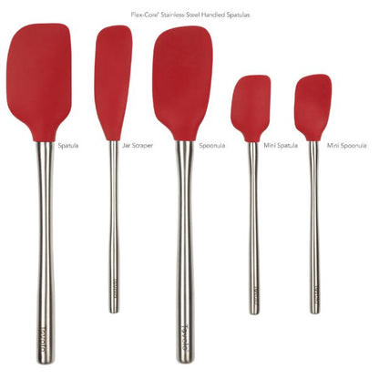 Tovolo Flex-Core Stainless Steel Handle Spatula Set (Set of 5): Cayenne