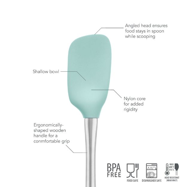 Tovolo Flex-Core Stainless Steel Handle Spoonula: Aqua