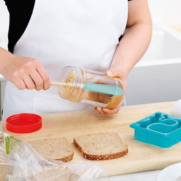 Tovolo Flex-Core Wood Handle Jar Scraper: Aqua