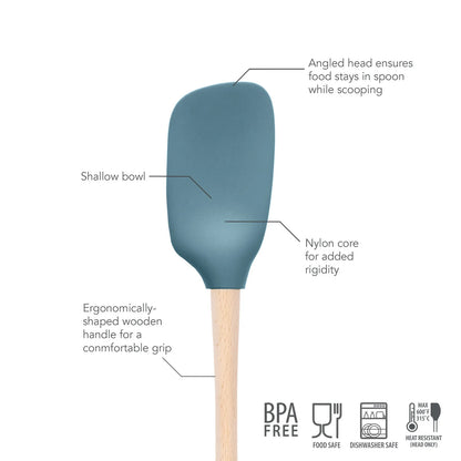 Tovolo Flex-Core Wood Handle Spoonula: Blue Slate