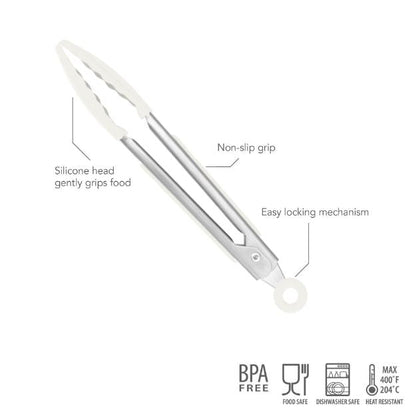 Tovolo Mini Silicone Tongs: White