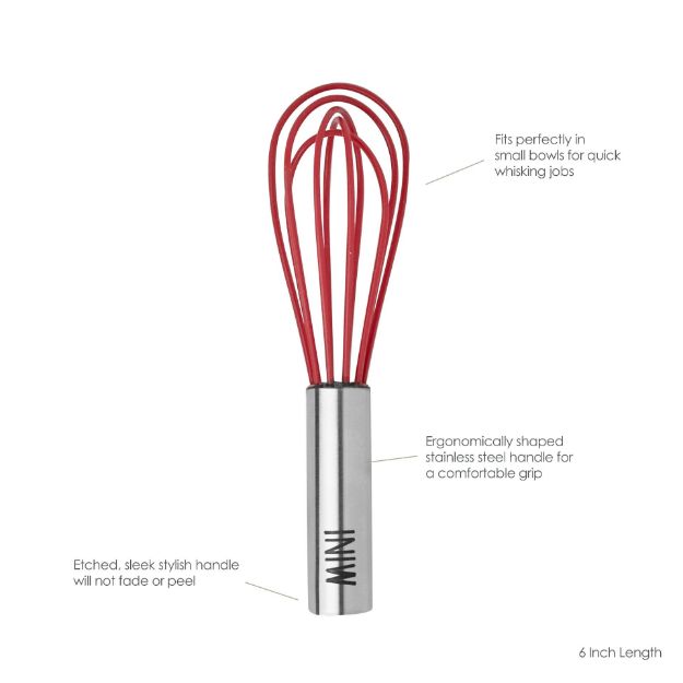 Tovolo Silicone Coated Stainless Steel Whisk:  6", Cayenne