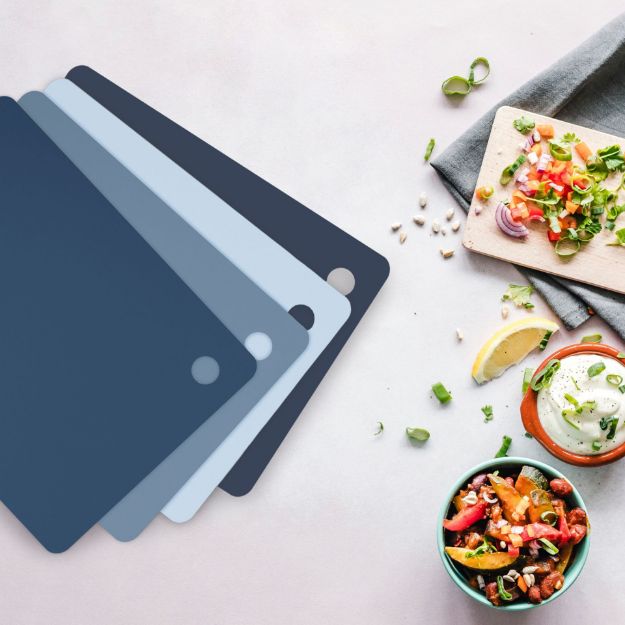 Tovolo Small Cutting Mats (Set of 4): Blues