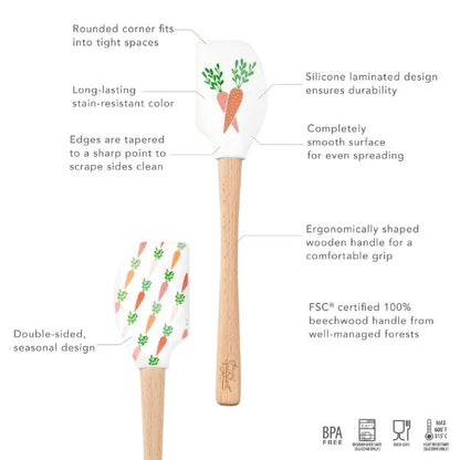 Tovolo Wood Handled Spatula: Carrot Patch